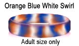 Orange White & Blue Swirl Rubber Bracelets