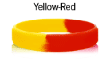 Yellow & Red rubber bracelets