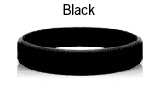 1 inch Black silicone wristband