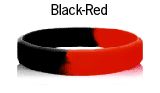 1 inch black & red wristband