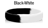 1 inch Black & White rubber bracelet