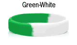 Green & White rubber bracelets