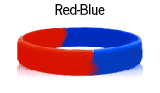 Red & Blue rubber bracelets