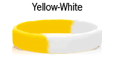 Yellow & White rubber bracelets