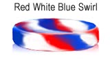 Red White Blue Swirl rubber bracelets
