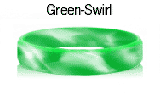 Green Swirl rubber bracelets