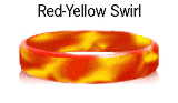 Red-Yellow Swirl rubber bracelets