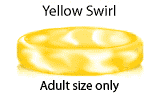 1 inch Yellow & white Swirl rubber bracelets